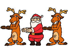 Дед Мороз и олени (анимация)