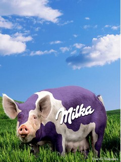 Свинья в рекламе Милка